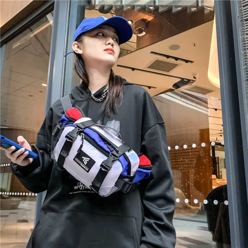 Fashion Large Capacity Punk Hip Hop Techwear Fanny Packs For Men Wen Outdoor Sport Casual Ch Bag Mtifuncti Motorcycle Waist Bag Y251121