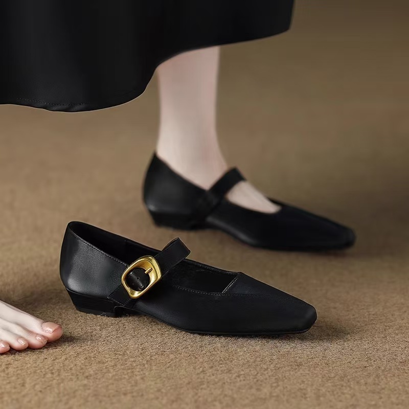 Spring New Autumn Leather Fashion Square Toe for Mary Jane Shoes atos Mujer Women New Pumps fea7