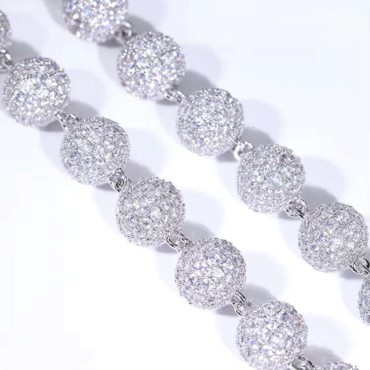 Gems Custom High Quality 925 Sterling Silver Iced Out VVS D Color Moissanite Diamond Ball Chain for Hiphop Life