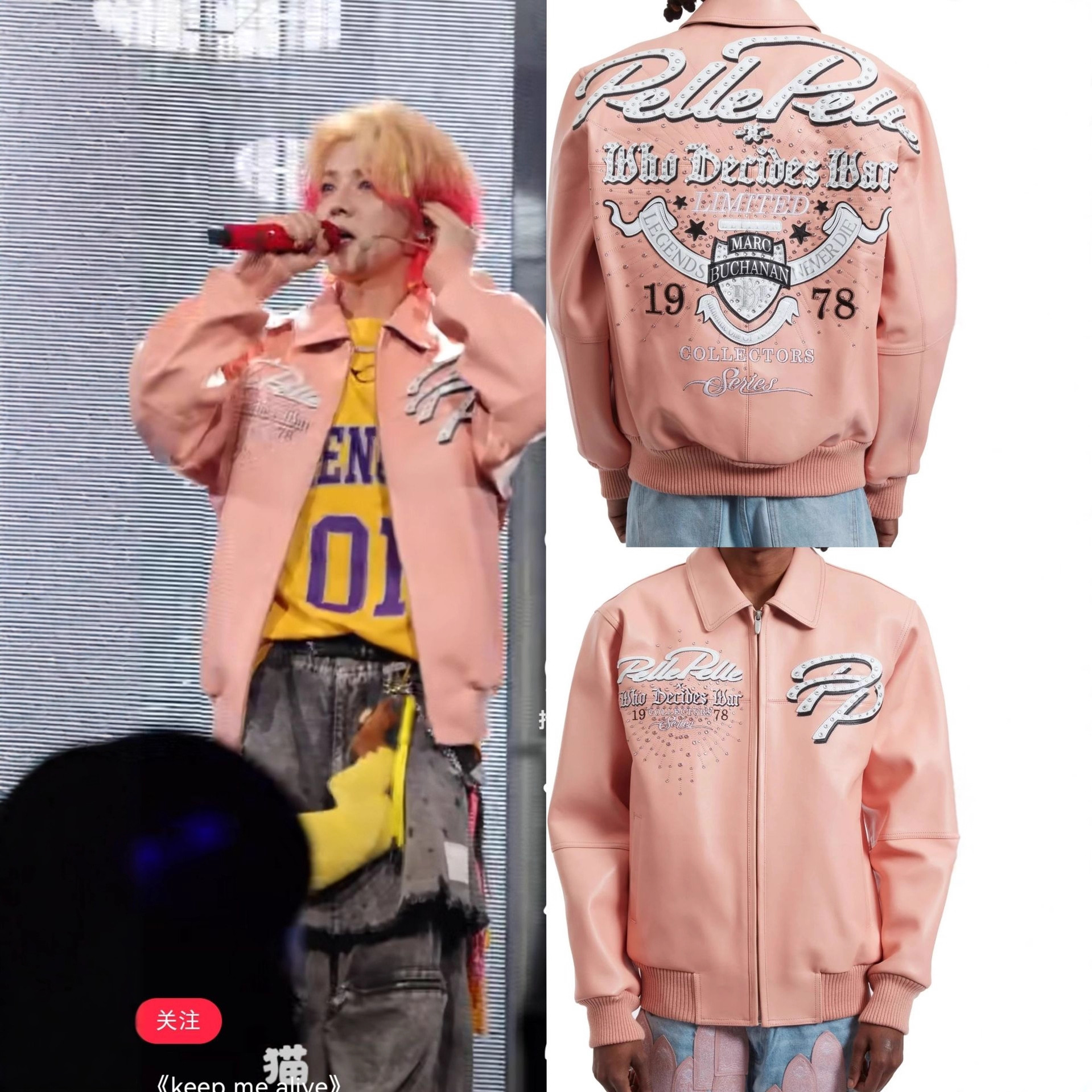 Mens Motorcycle Leather Jackets PellexOopium Rhinestones Heavy-Duty Embroidery Hall of Fame Collaboration Series Jacket