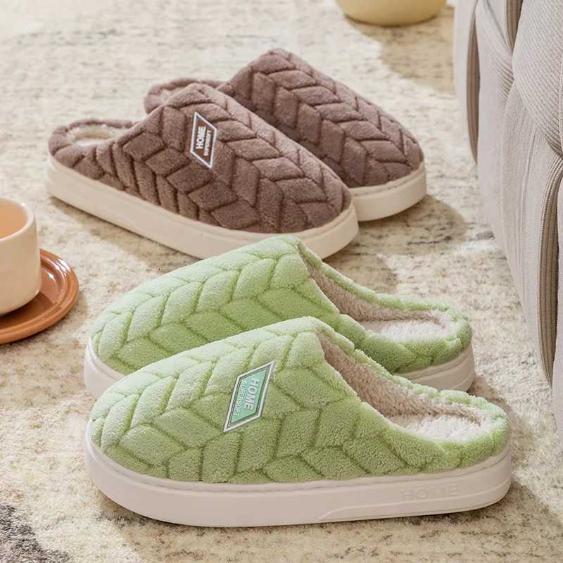 Cotton slippers mens winter new couple indoor home warm and non slip plush bag with cotton shoes womens added velvetW251121