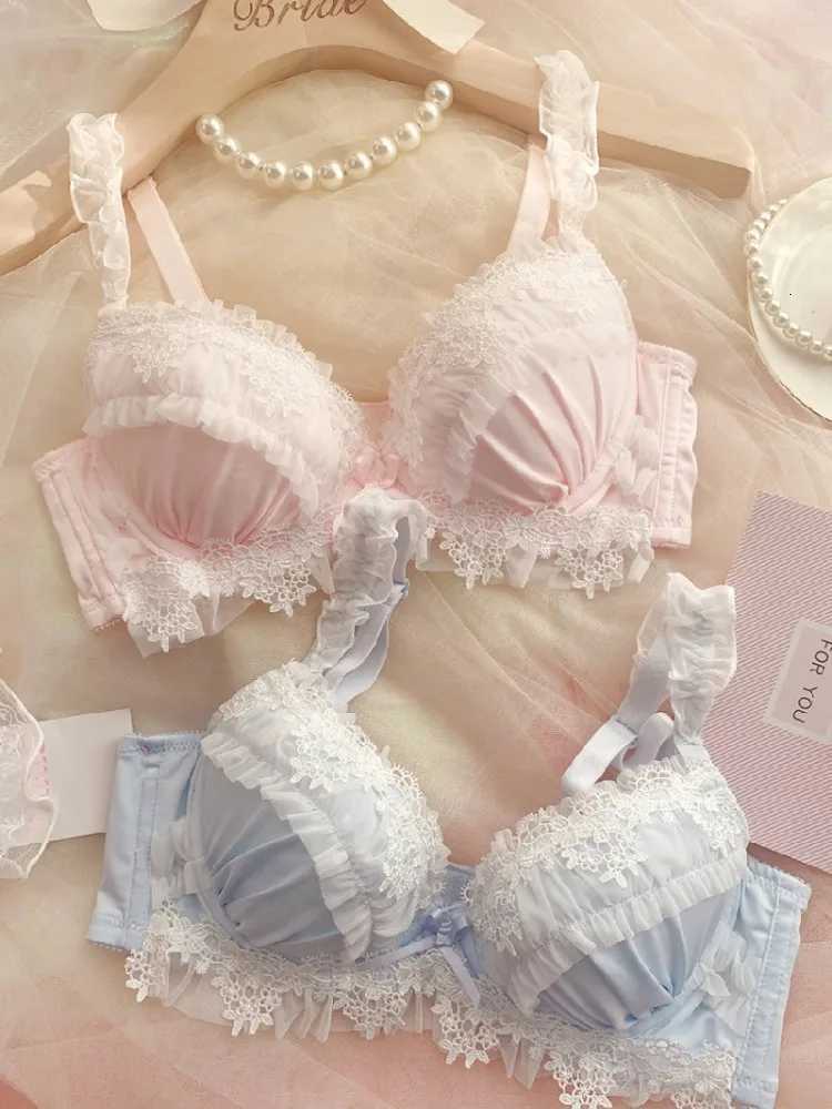 YUQI Japanese Style Kaii Sexy Underwire Bra Panty Set G Cup Large Cup Sheer Lace Demi Bra Pure Desire Bralette for WomenXJ251106