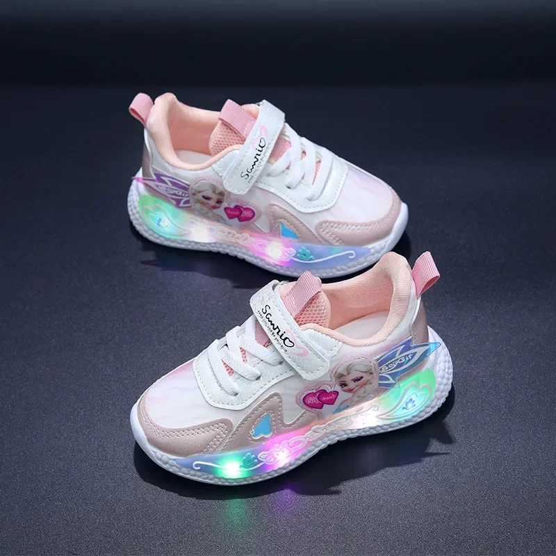 Princess New CHIldren Shoes LED Colorful Lighted Kids Sneakers Classic Glowing Infant Girls TennisW251121