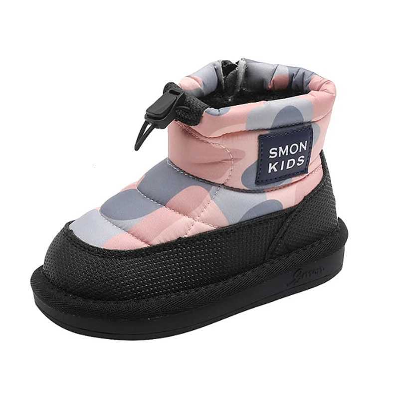 Winter Children Snow Boots 2025 Camouflage Waterproof Warm Plush Toddler Boys Non-slip Fashion Girls ShoesW251121