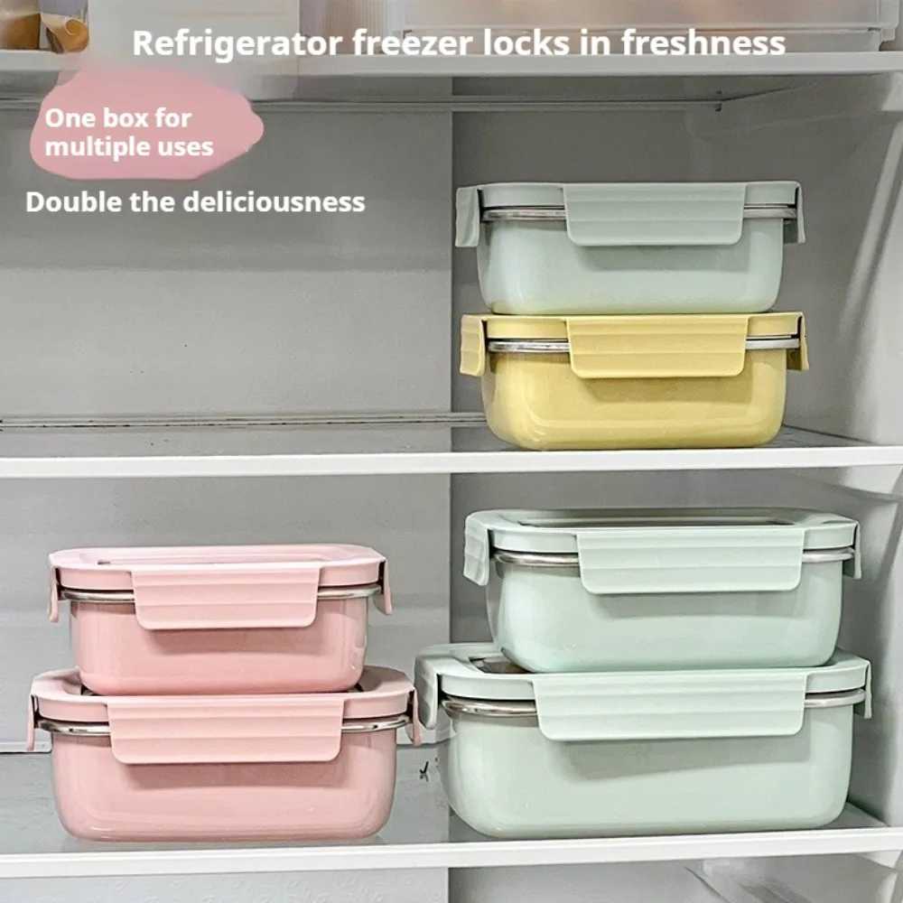 Stainless Steel Lunch Box with Lid Food Warmer with Compartments Leak Proof Reusable Stackable Salad Fruit Food ContainerM251121