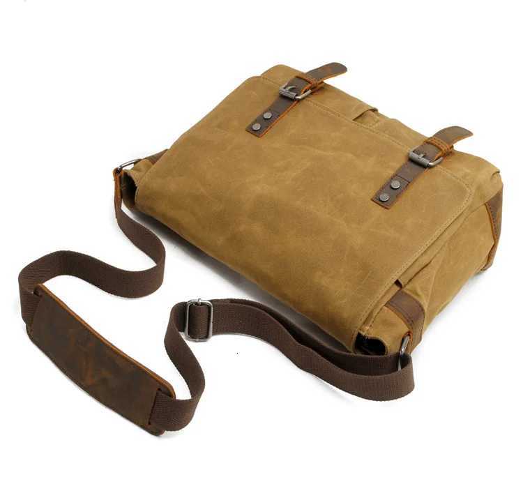 Fashion New Fi Thick Wax Canvas Men Shoder bag Messenger bag Men Crossbody Bag Vintage m Leisure Sling bag Casual Boy Y251121