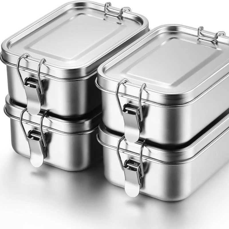 1200ML Stainless Steel Lunch Box Portable Snack Fruit Storage Plate Bowl or Picnic Camping School Office Compartment Lunch BoxM251121