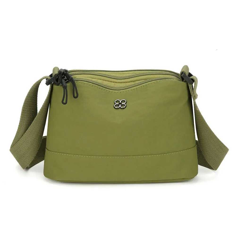 Solid Color Casual Style Handbag Soft Nylon Cloth Women Shoulder Bag Multiple Pockets Tote Bag Student BagT251121