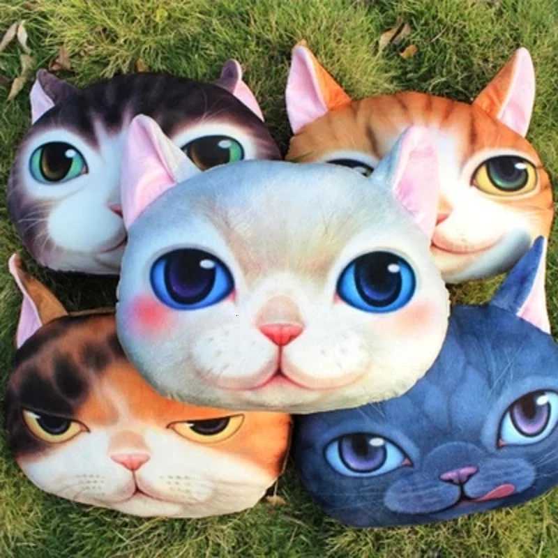 35x36cm 3D Cute Cat Head Cushion Creative Cartoon Sofa Office Nap Washable Car Seat Cushions C251121