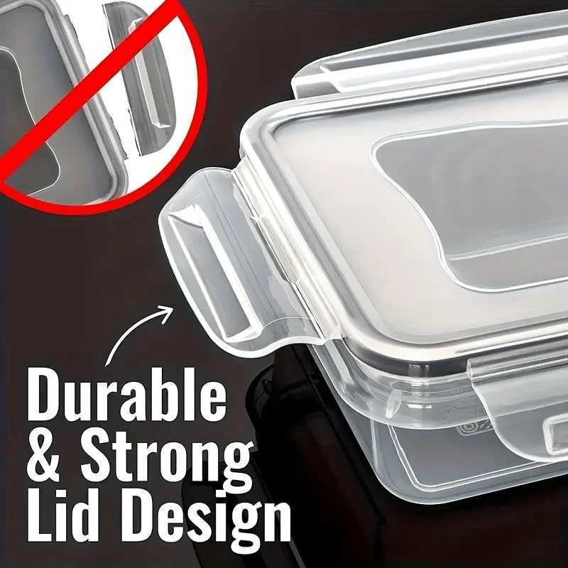 12/24 Clear Kitchen Food Storage Container Set - Microwave Safe Multifunctional Plastic Lunch Box with Lid 24 Chalkboard LabelsM251121