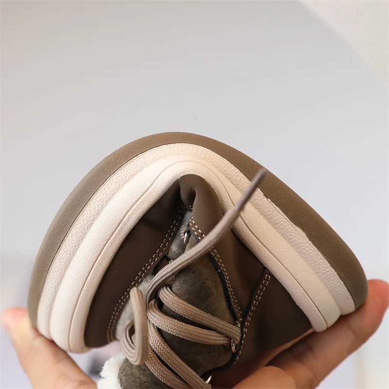 2025 New Autumn/Winter Children Boots For Boys Warm Plush Rubber Sole Toddler Kids Sneakers Fashion Girls Boots 21-30W251121