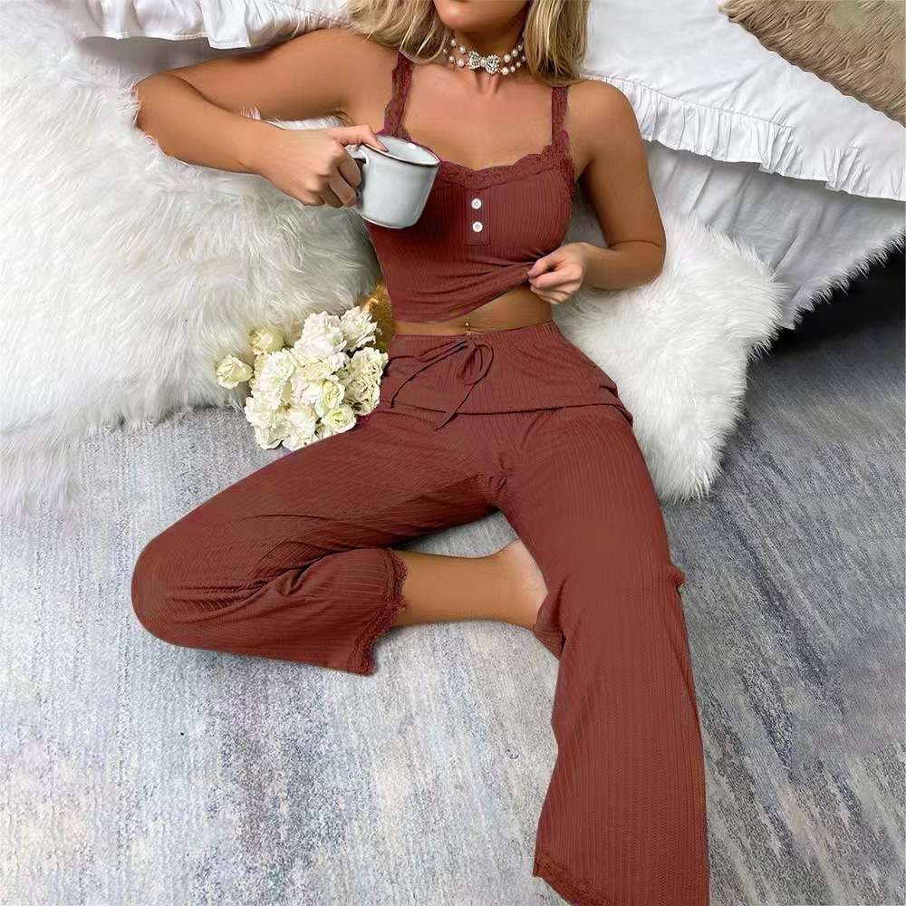 ATUENDO Autumn Fashion Pajama Set for Women 100% Cotton PJS Atoff Home Satin Avocado Sleepwear Spring Warm Silk Kawaii Nightwear 210924