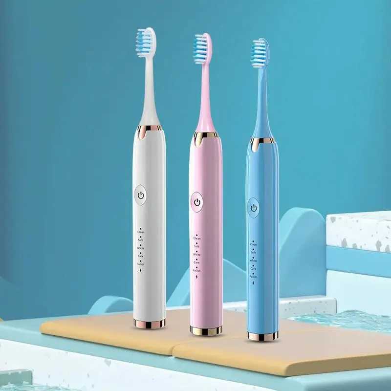 Tongwode Electric Sonic Toothbrush USB Rechargeable Waterproof Electronic Ultrasonic Whitening Tooth Brushes Replacement Heads C251121
