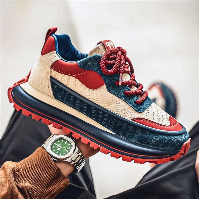 designer sneakers Thick Sole Men Chunky Sneakers Outdoor Wear-resistant Male Trends 2025 New Mens Casual Shoes Fashion Comfort Anti Slip Vulcanize