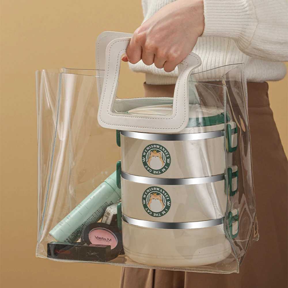 3 Stackable Cartoon Lunch Box 304 Stainless Steel Inner Separate Bento Box Easy to Carry For Office Workers StudentsM251121