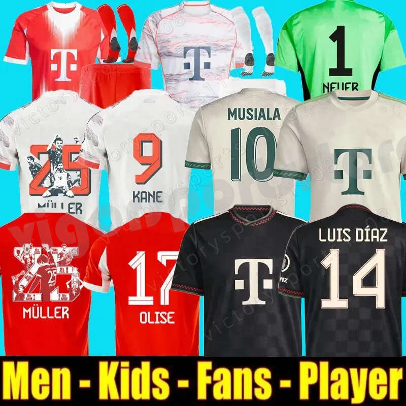 25 26 KANE OLISE soccer jerseys Anniversary BAYERNS MUNICH SANE KIMMICH UPAMECANO MULLER COMAN 2025 2026 football shirt DAVIES MUSIALA Men Kid kits