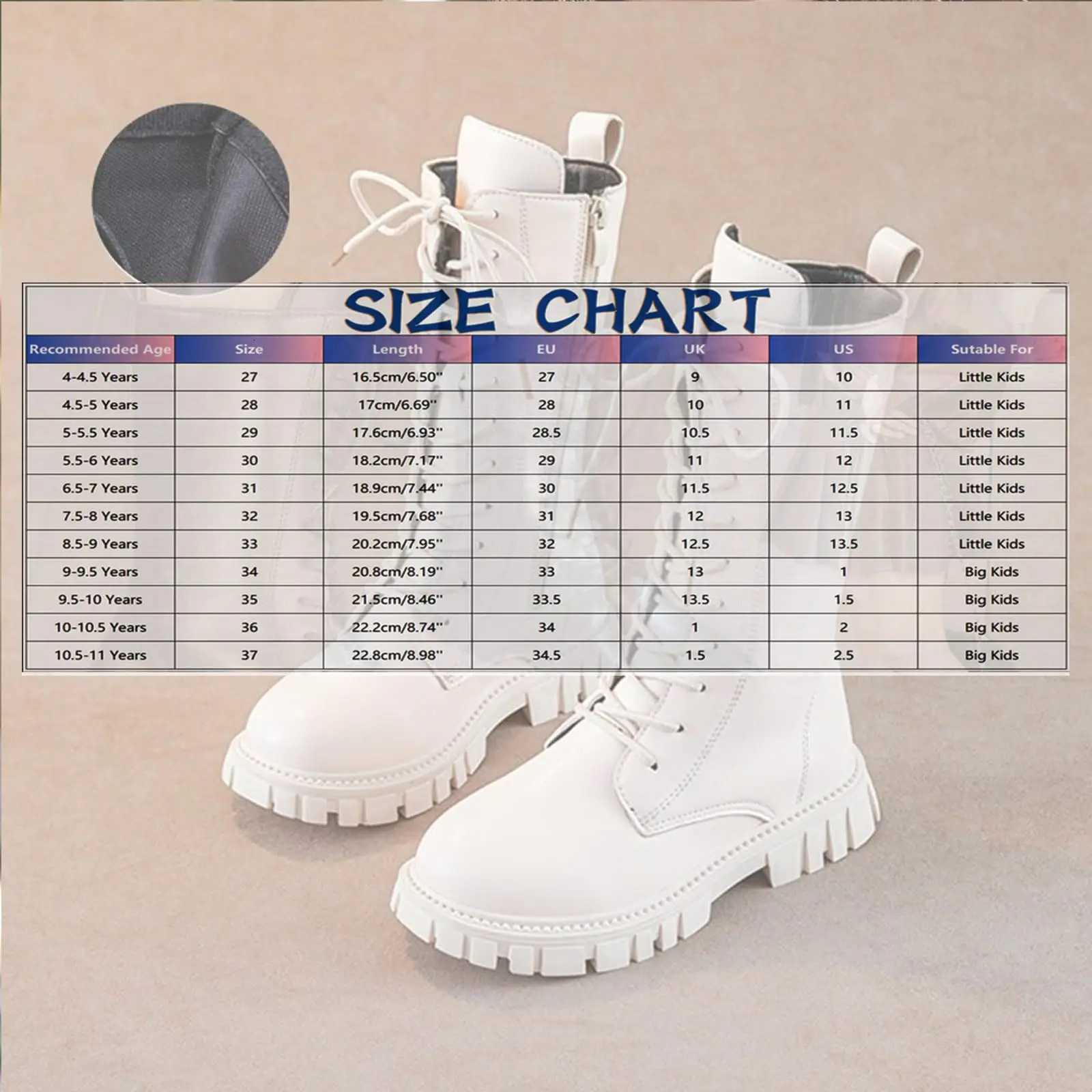 Anti-Slip Winter Boots for Teen Girls Punk Gothic Ankle Boots Daily Wear Mid-Calf Faux Leather Combat Boots with Side ZipperW251121