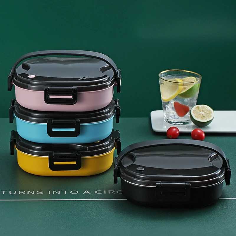 304 stainless steel insulated lunch box Portable leakproof bento box for women kids Microwavable food container With tablewareM251121