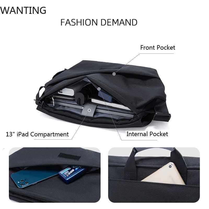 Fashion Messenger Bag for Men Waterproof Nyl Crossbody Bag Fit 14 Inch Laptop College Travel Sling Bag with Reflective Design Y251121