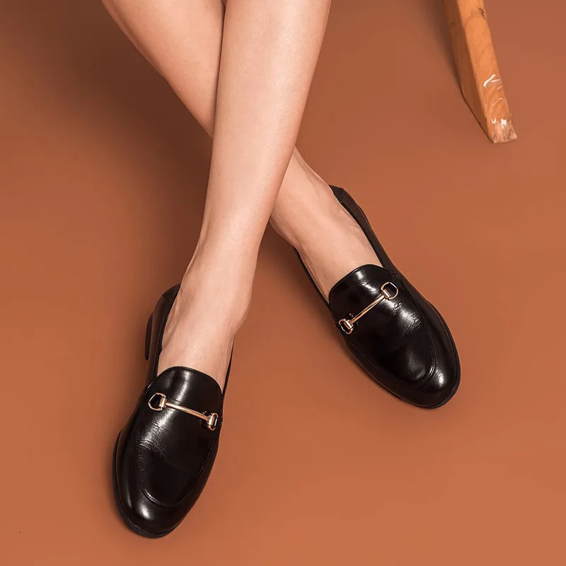 BEAUTODAY Dress Shoes Women Loafers Cow Leather Sheepskin Rubber Formal Business Suit Ladies Spring Autumn Handmade 27171 251121