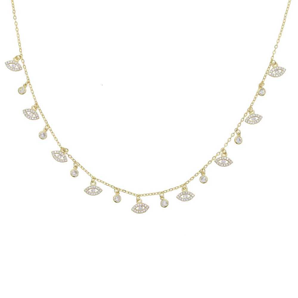 2025 New Arrived Evil Eye Round Cz Gold Silver Color Charm Choker Guardian Lucky Eye CZ Chain Pendant Necklace For Women JewelryXJ251121