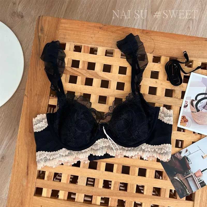 Sexy Anime Minimizer Bra Large Bust Rabbit Ear Cup French Lace Bralette Ultra Thin Retro Wirefree port Comfort Set S-XL TushyXJ251106