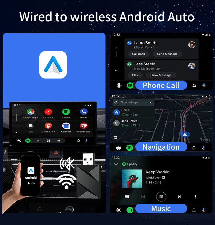 Upgrade Wireless CarPlay Android AI Box Plug & Play Auto Connect 2in1 Cars Watch Netflix YouTube in Car 5G WiFi HD for K1