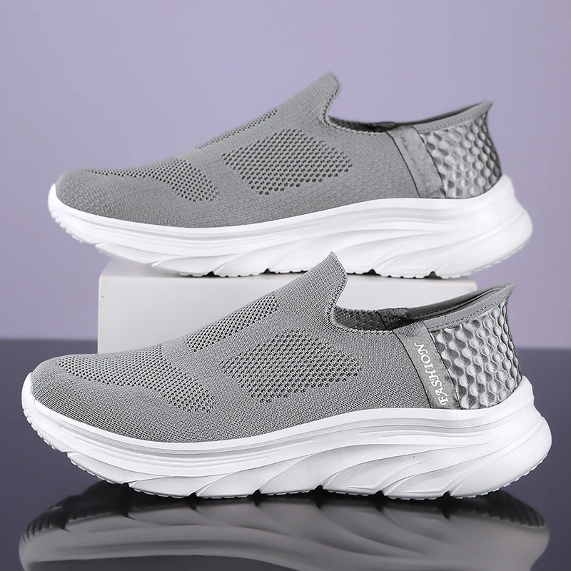 Mens Knit SlipOn Casual Walking Shoes Cushion Comfy Stable Mesh Jogging Daily Sports Sneakers 251121