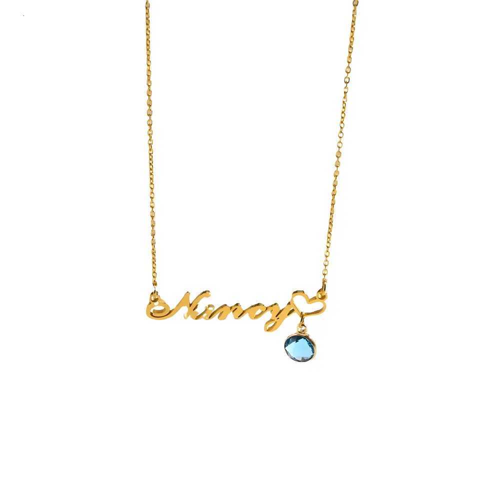Personalized Gold - Plated Name Necklace with Birthstone Pendant Customizable Jewelry for Women Ideal Gift for OccasionsXJ251121