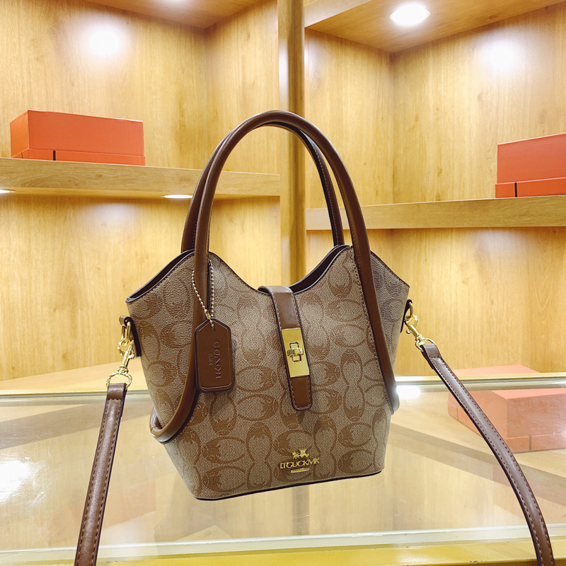 Designer bag free shipping 2025 new fashionable bucket bag premium texture printed large capacity single shoulder crossbody bag for womens