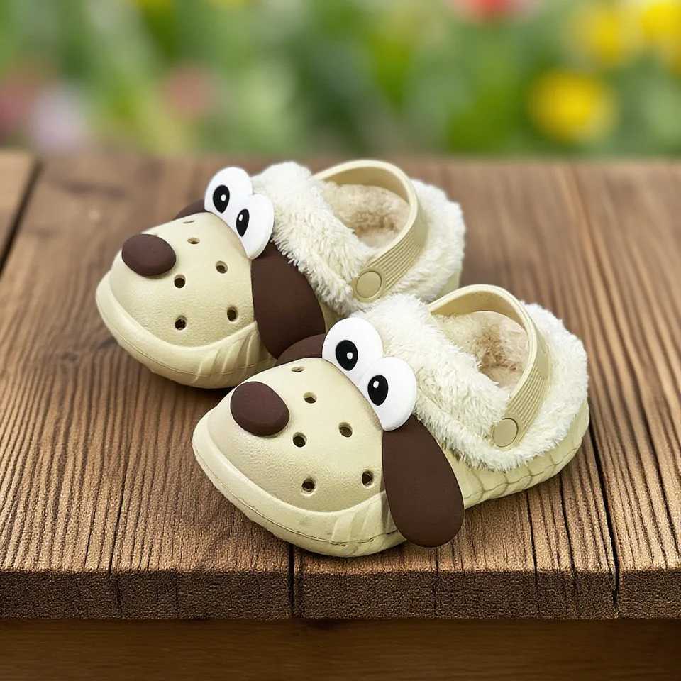 2025 new autumn and winter cotton shoes big ear dog cotton shoes cotton slippers with plush insulation soft soled shoesW251121
