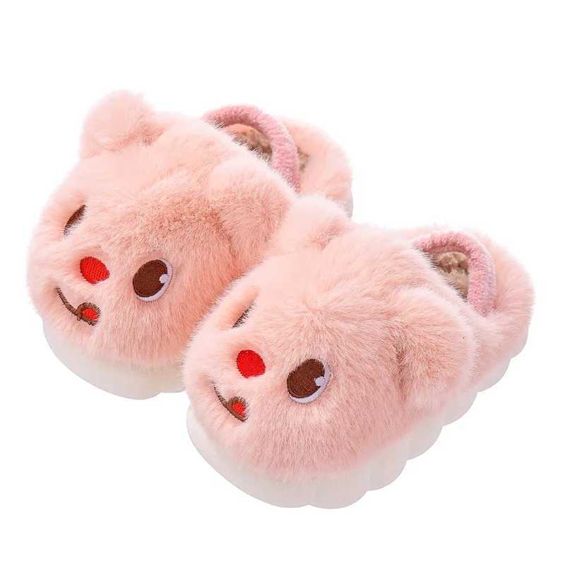 Winter Parent-CHIld Cotton Shoes Warm Plush Slippers CHIldrens Anti Slip Platform Women Indoor Warm Fluffy Home ShoesW251121