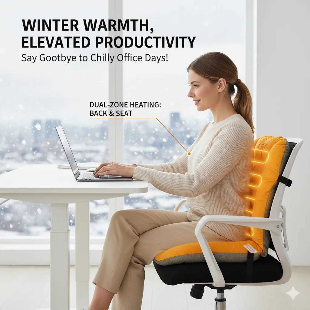Heated Office Seat Cushion With Backrest Washable Chair Pad With Remote Control Timer For Desk Student Or Home Chair Winter Warm C251121