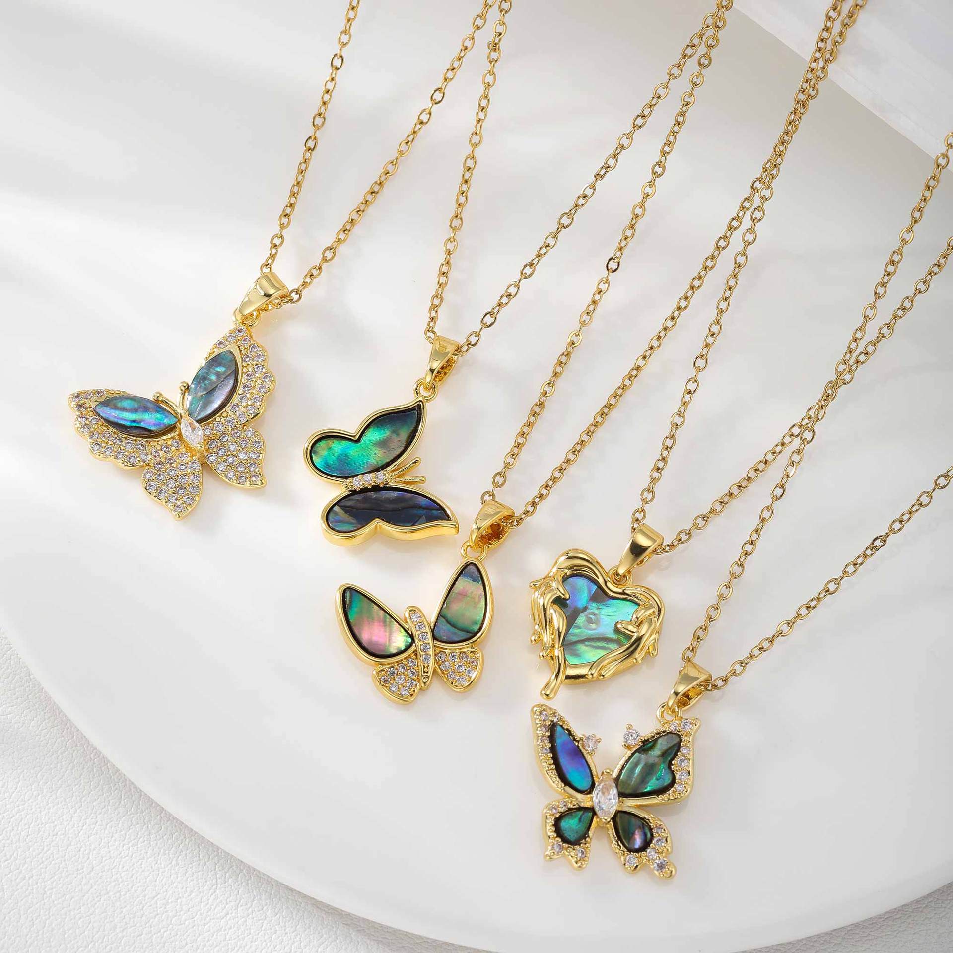new Shell Butterfly Ocean-style collarbone moissanite chain designer necklace designer necklace for woman diamond chain luxury jewelry women mens neck - view 3