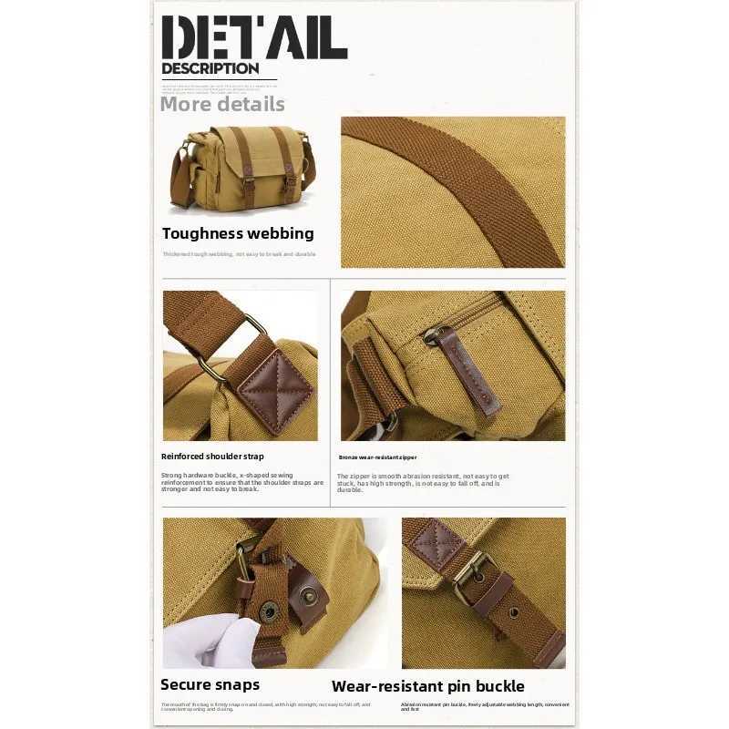 Fashion SLR camera sahel canvas shoder messenger photo bag waterproof removable liner digital camera storage bag Y251121