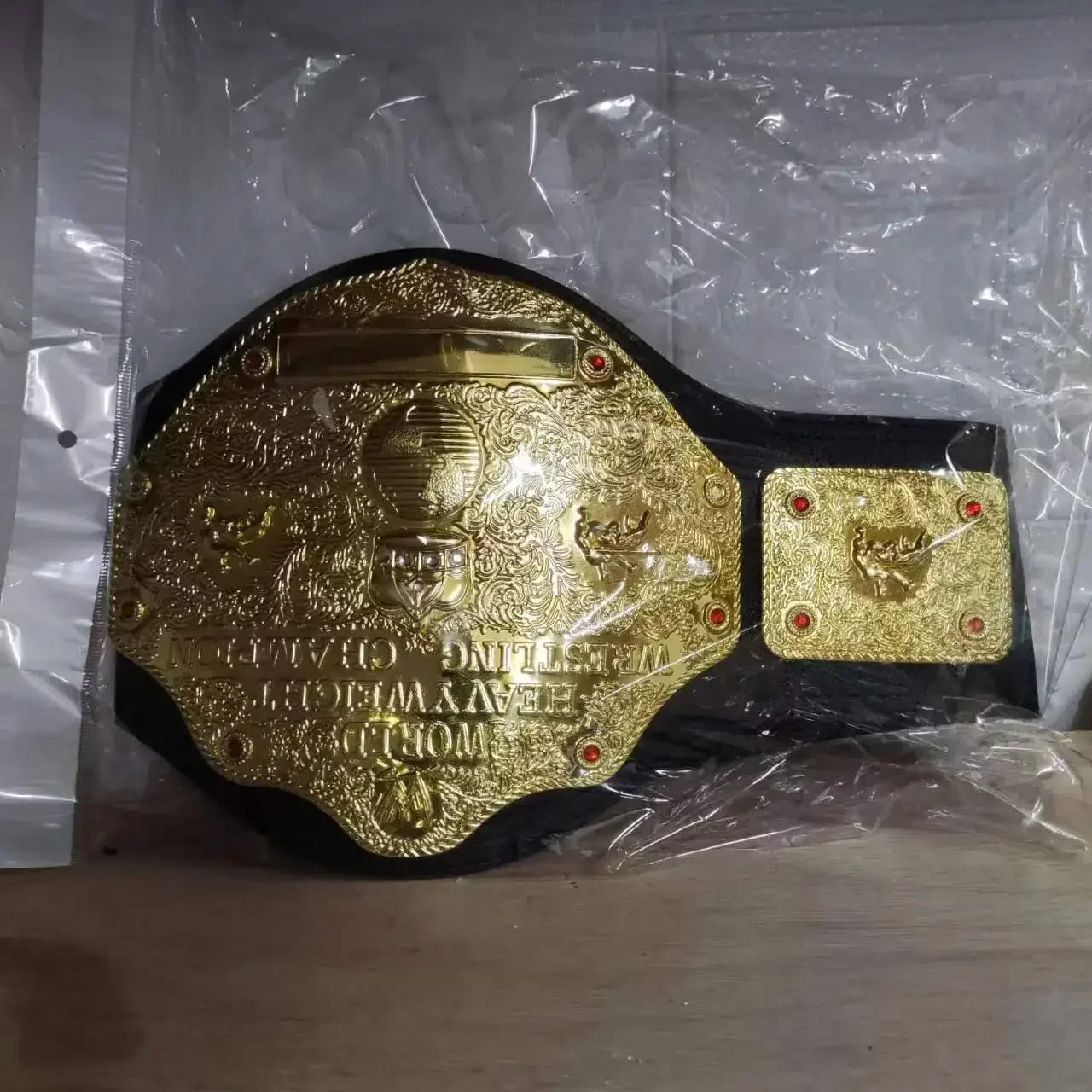 Wrestler Championship Gold Belt Action Character Professional Wrestling Horn Belt Animated Character Toy Gift Boy 95cm 250421