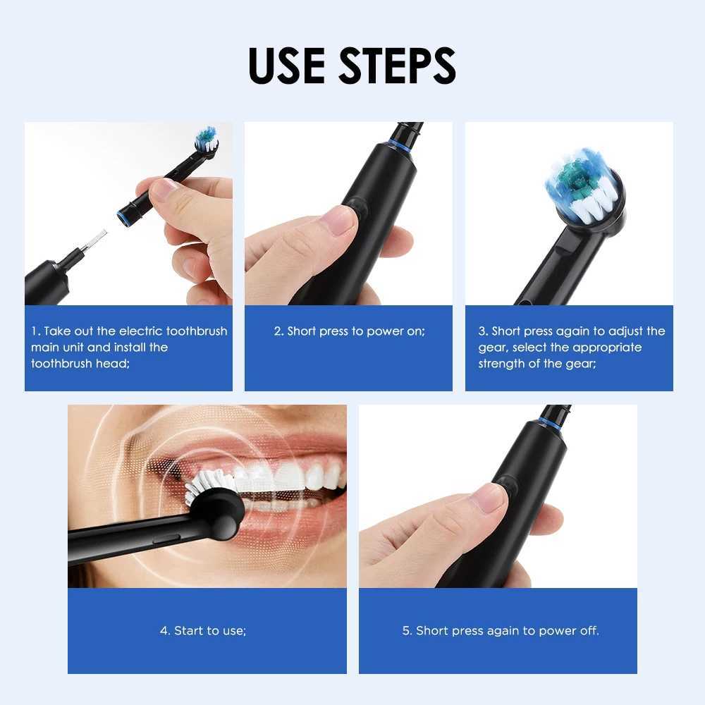 5 Modes Cleaning Teeth Brush Electric Rotating Toothbrush With Timer with 8 Soft Brush Heads Waterproof Electronic Toothbrush C251121