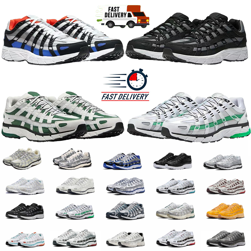 P6000 Running Shoes For Men Women 6000 Designer Trainers Metallic Silver Light Bone Laser Fuchsia Triple Black Burgundy Outdoor Sneakers Size 36-45