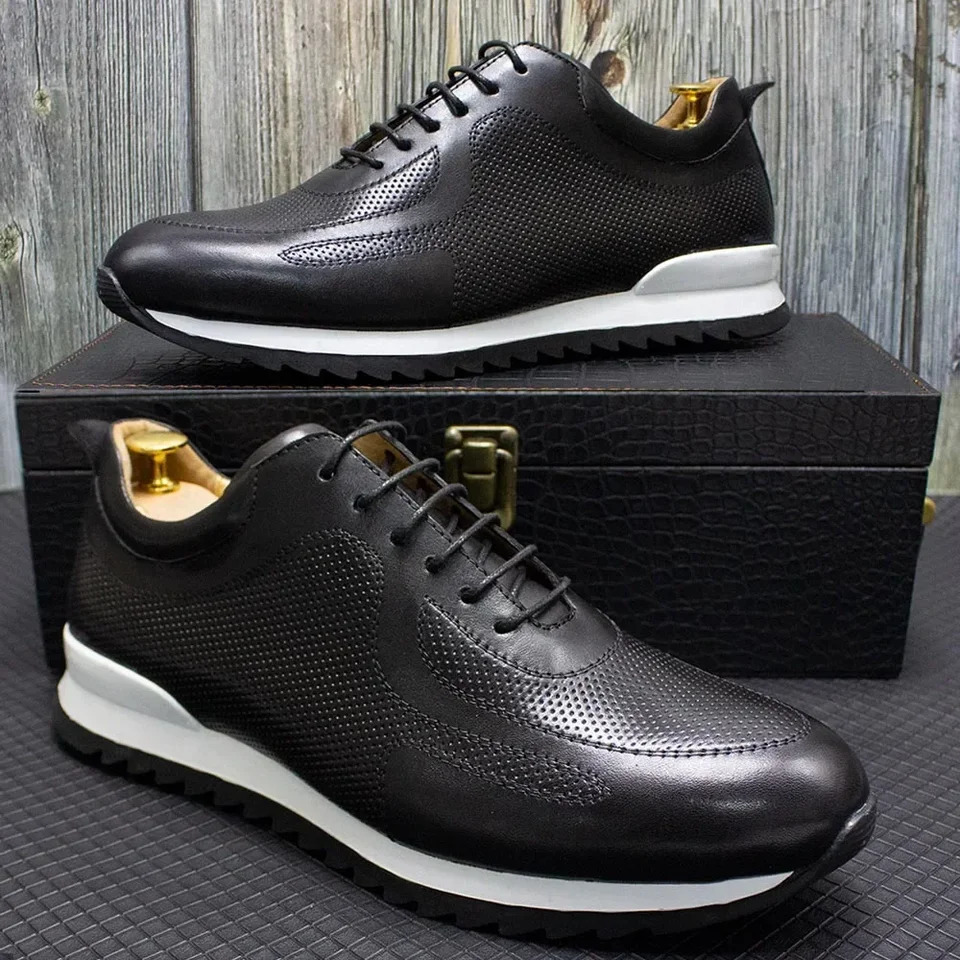 y Mens Genuine Leather Sneakers LaceUp Comfortable Oxford Classic Casual Shoes for Men Outdoor Street Travel Flat Footwear 251121