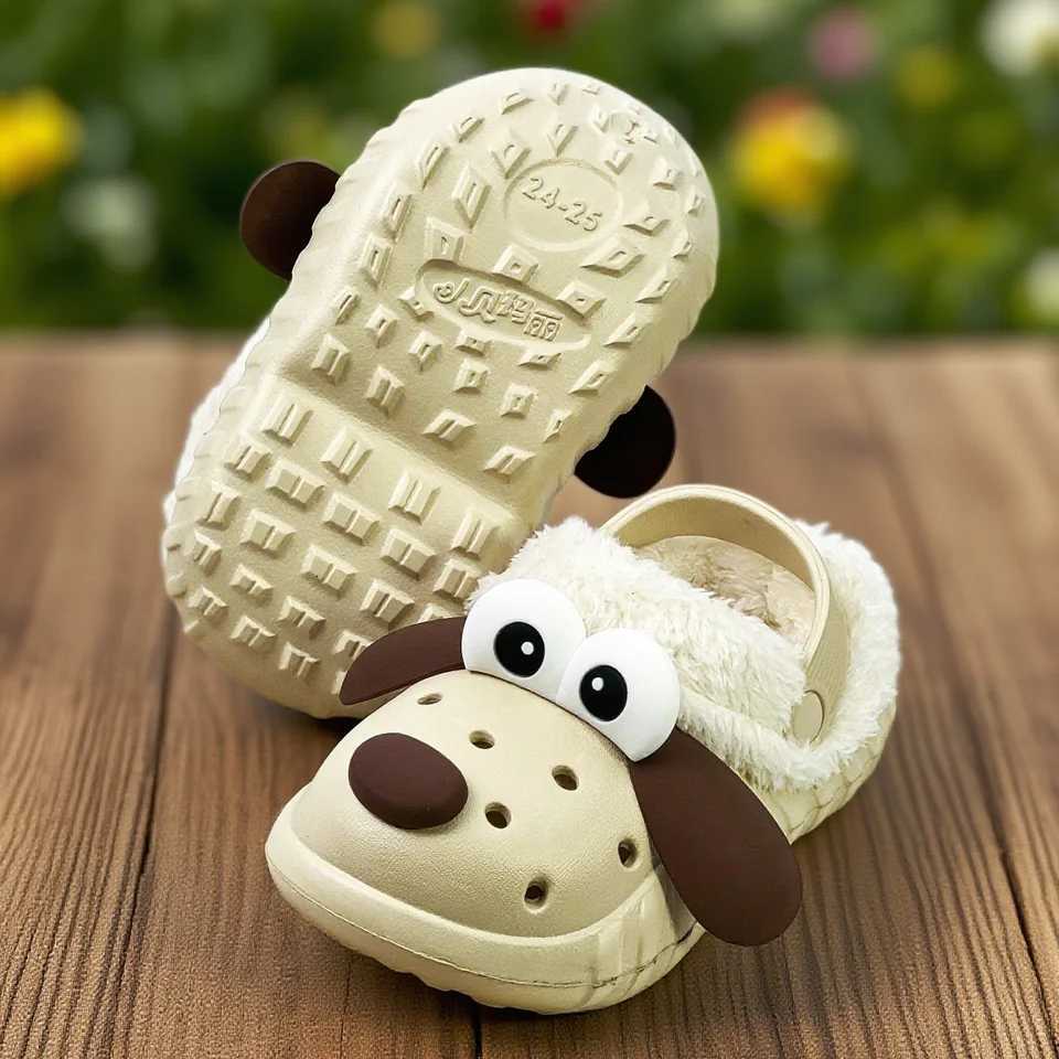2025 new autumn and winter cotton shoes big ear dog cotton shoes cotton slippers with plush insulation soft soled shoesW251121