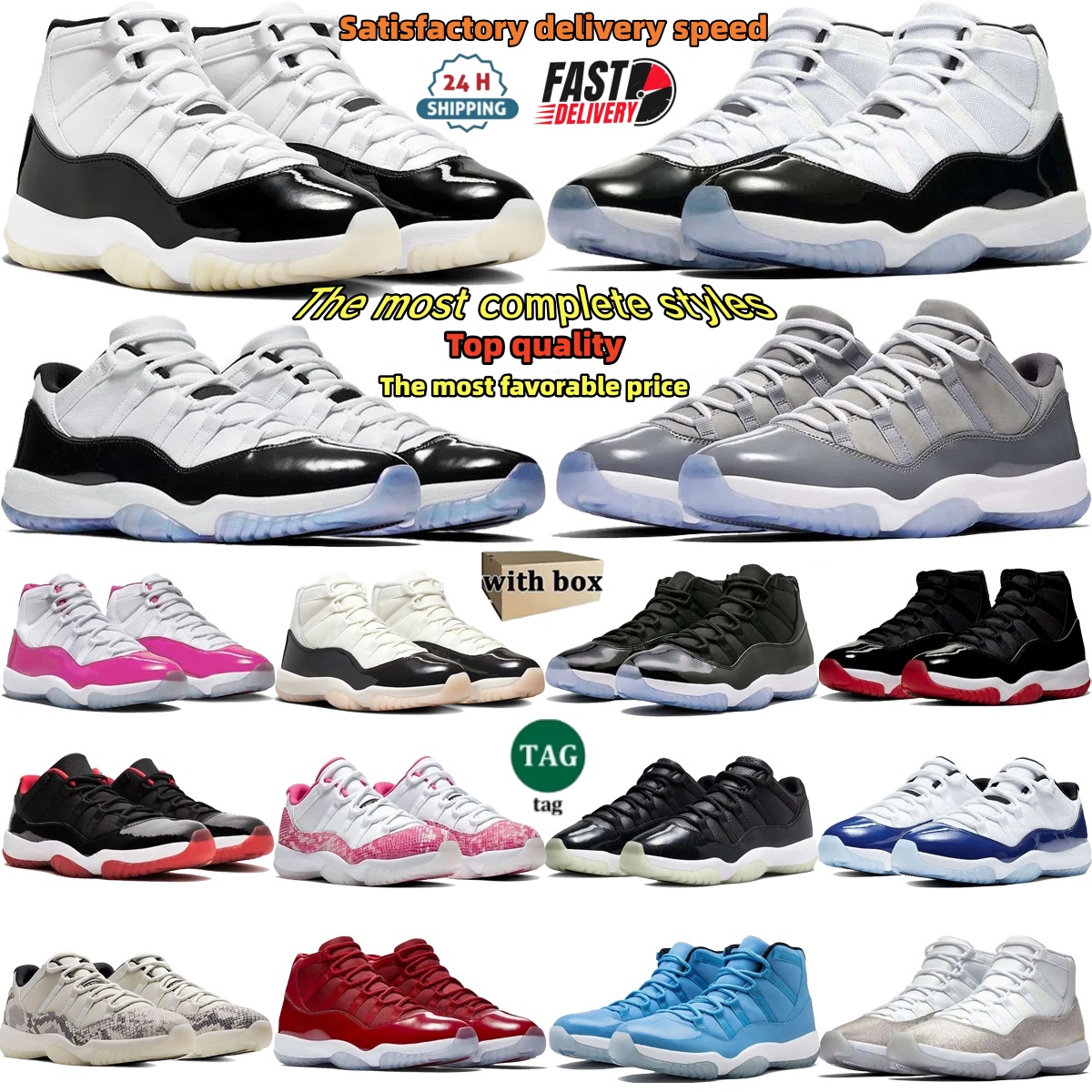 designer 11s Basketball shoes 11 men women Outdoor leisure sports shoes classics Retro Black Blue White Red Grey Green High help low help trainer running shoes