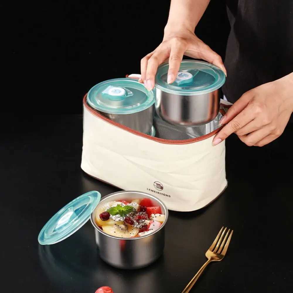 Multifunction Sealed Fresh Box Lunch Meal Prep Storage Round Bowl Stainless Steel Fresh-keeping Box Refrigerator Frozen CrisperM251121