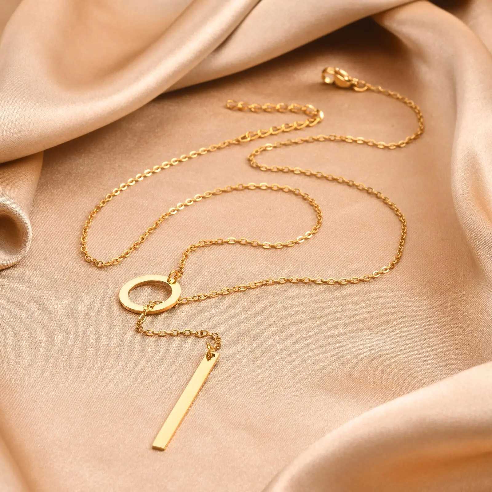 Lariat Necklace for Women Stainless Steel Drop Necklace with Long Chain Party Wedding JewelryXJ251121