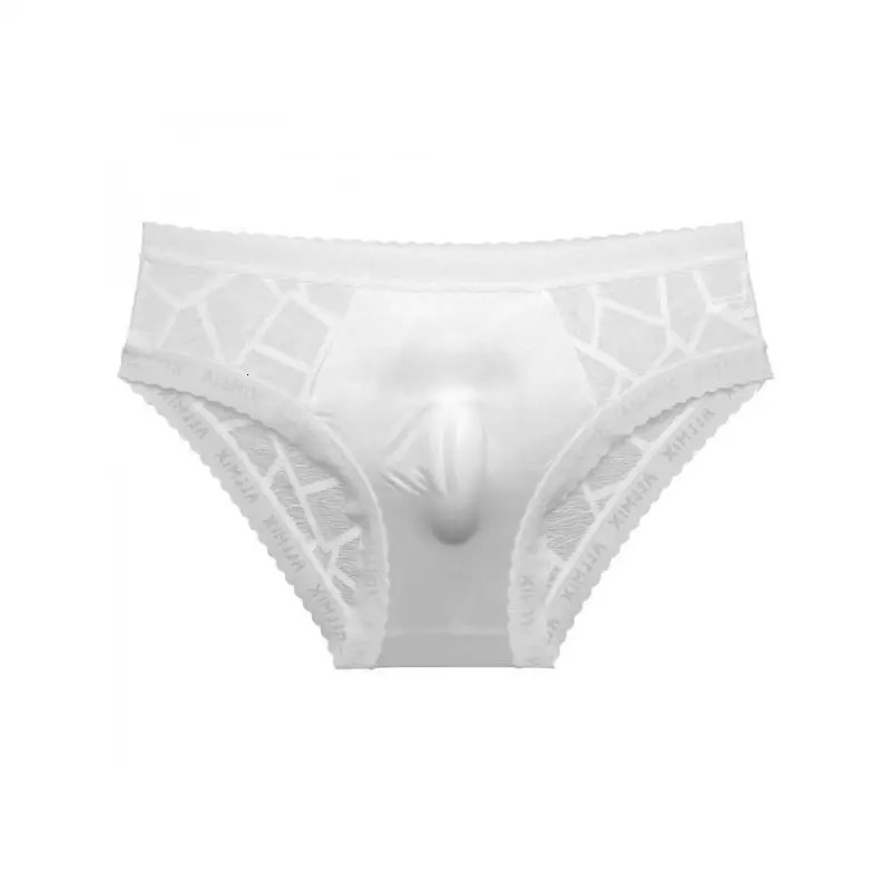 3 pieces of transparent and comfortable n mens underwear convertible pocket sexy letters ice silk hollow lace chiffon 250417