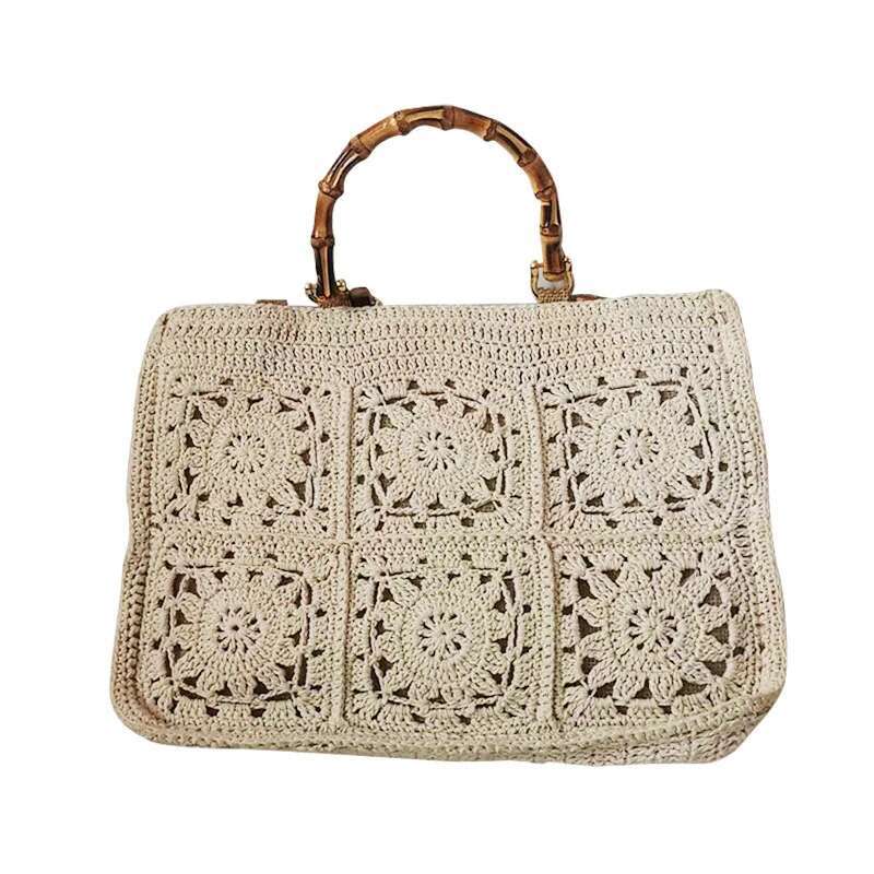 Large Tote Bag Women 2024, Cotton Knitting hot Shopping Bags Female