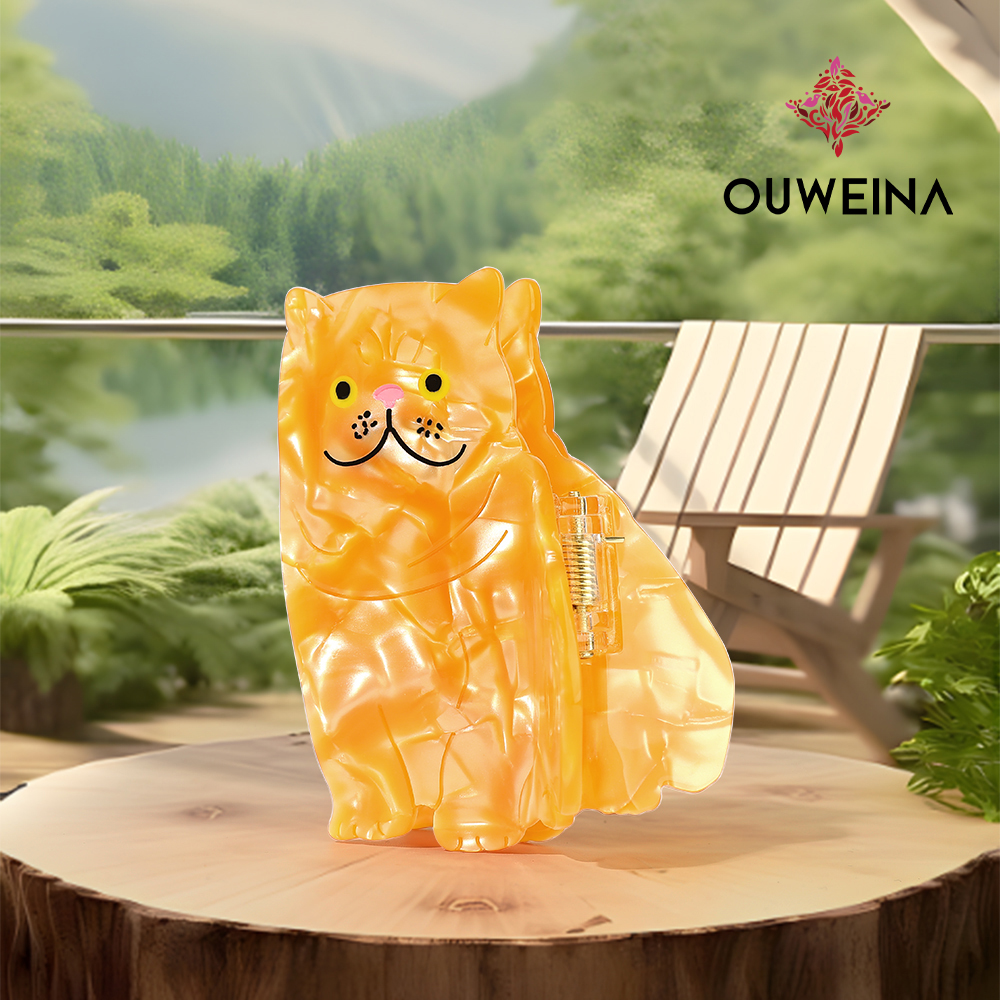 Personalized niche acetate scratch clip original design style Garfield DW00357 cute animal hair accessories high ponytail clip