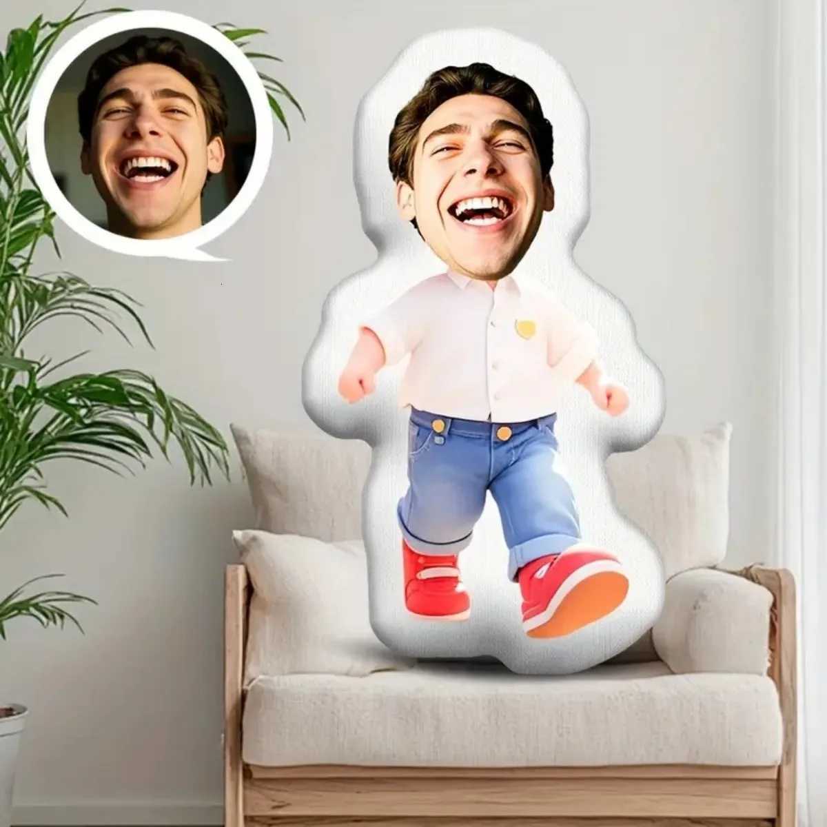 Personzed photo home plush - Customized face shape gift with your photo funny and interesting gift C251121