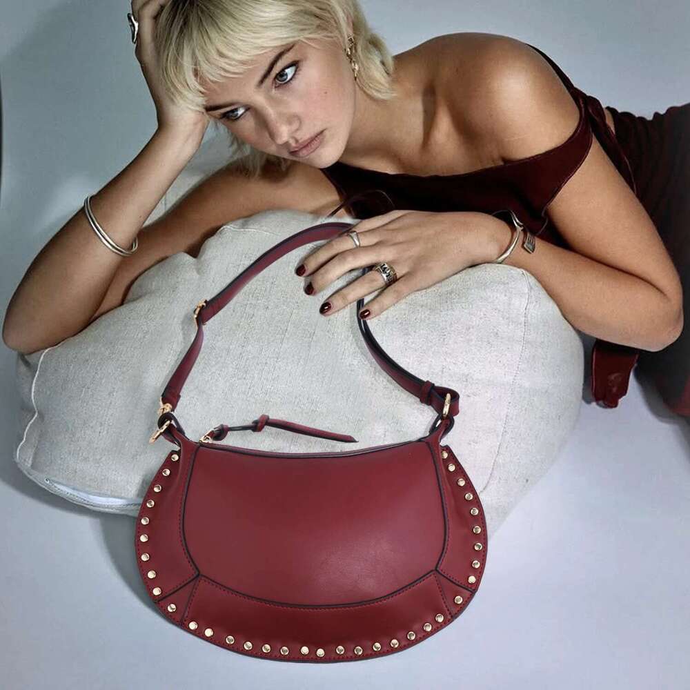 Fashionable Studded Baguette Punk Inspired Wome S Small Moon Shoulder Bag Designer Handbags Streetwear