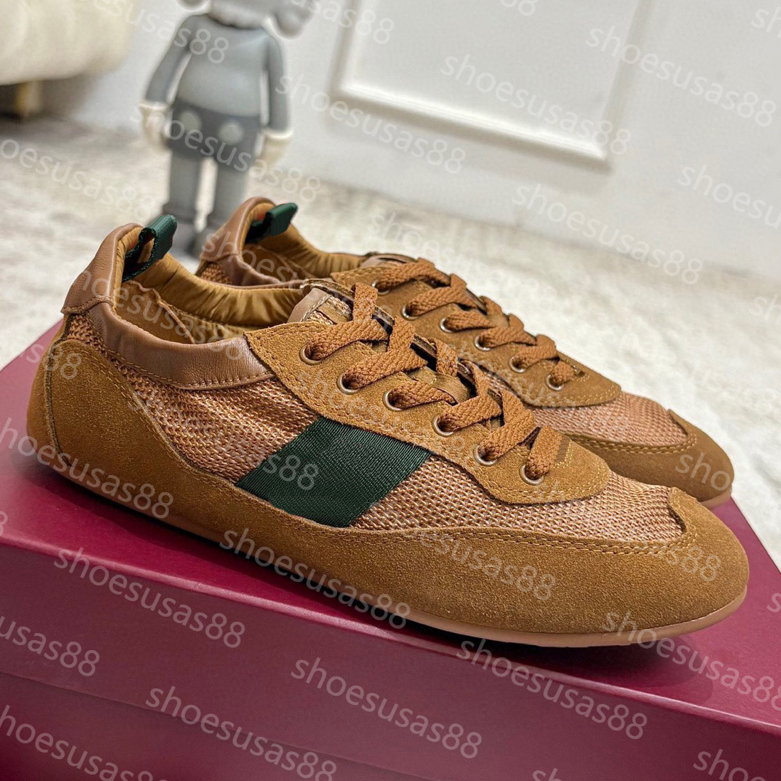 Designer Trainers Leather Suede Sneakers Women Casual Shoes Flat Shift Sneaker Calfskin Top-Quality Mesh Sneakers Shoe