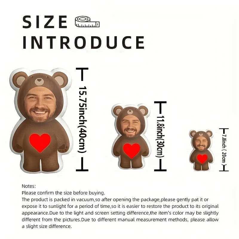 Customized Love Bear with Double sided Digital Printing Design Suitable for Sofa Living Room Car Decoration Cushion C251121